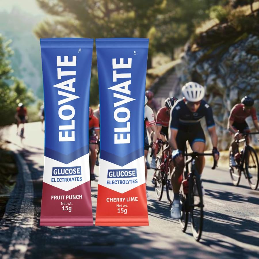 Elovate 15 - Electrolyte Drink Mix with 10g Glucose - Hydrating Electrolyte Powder Packets for Energy, Rapid Rehydration, Workout Recovery, Dehydration Relief, Fitness & Active Lifestyles - Premium Drink for Daily Hydration (Lime Cherry, Pack of 25)