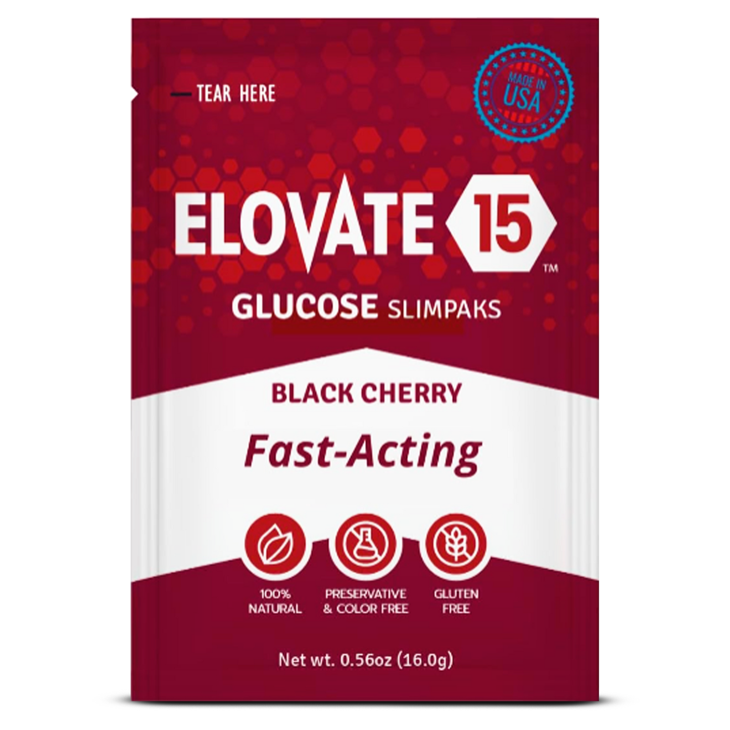Elovate Glucose Pack – 20-Count Fast-Acting Black Cherry Glucose & Electrolytes for Energy & Recovery