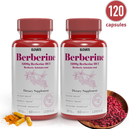 Berberine 1200mg – High-Potency Herbal Supplement for Blood Sugar, Metabolism & Heart Health (120 Capsules)