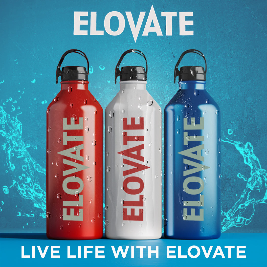 ELOVATE - 17 oz Aluminum Water Bottle - BPA Free Uninsulated Water Aluminum Bottle - Lightweight & Durable Aluminum Bottles for Sports, Hiking, Travel - Reusable Water Bottle for Hydration