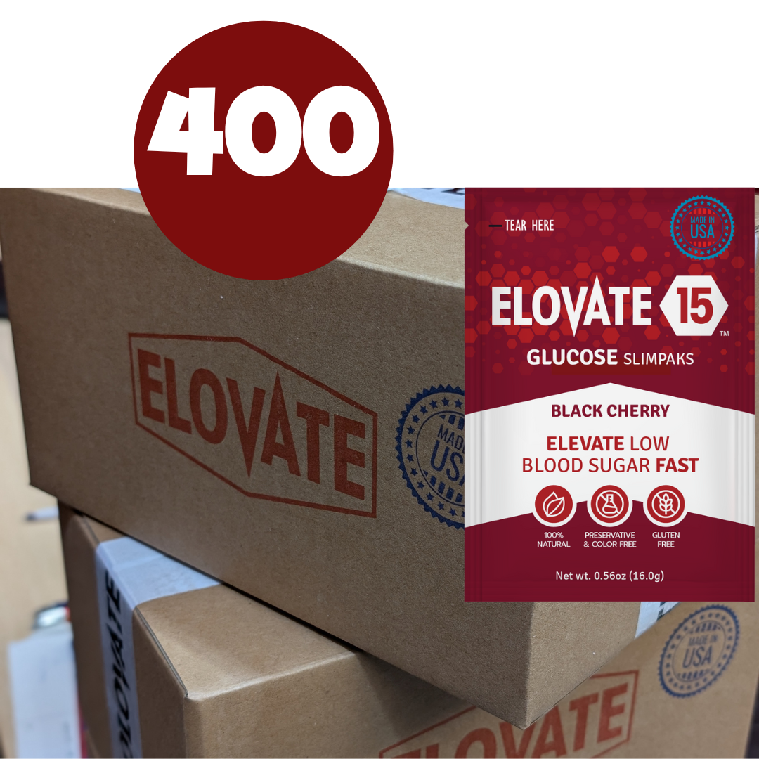 Elovate15 Slimpaks – Fast-Acting Glucose Powder for Quick Energy & Low Blood Sugar Support – Portable, FSA/HSA Eligible, Natural Fruit Variety (400 Count)