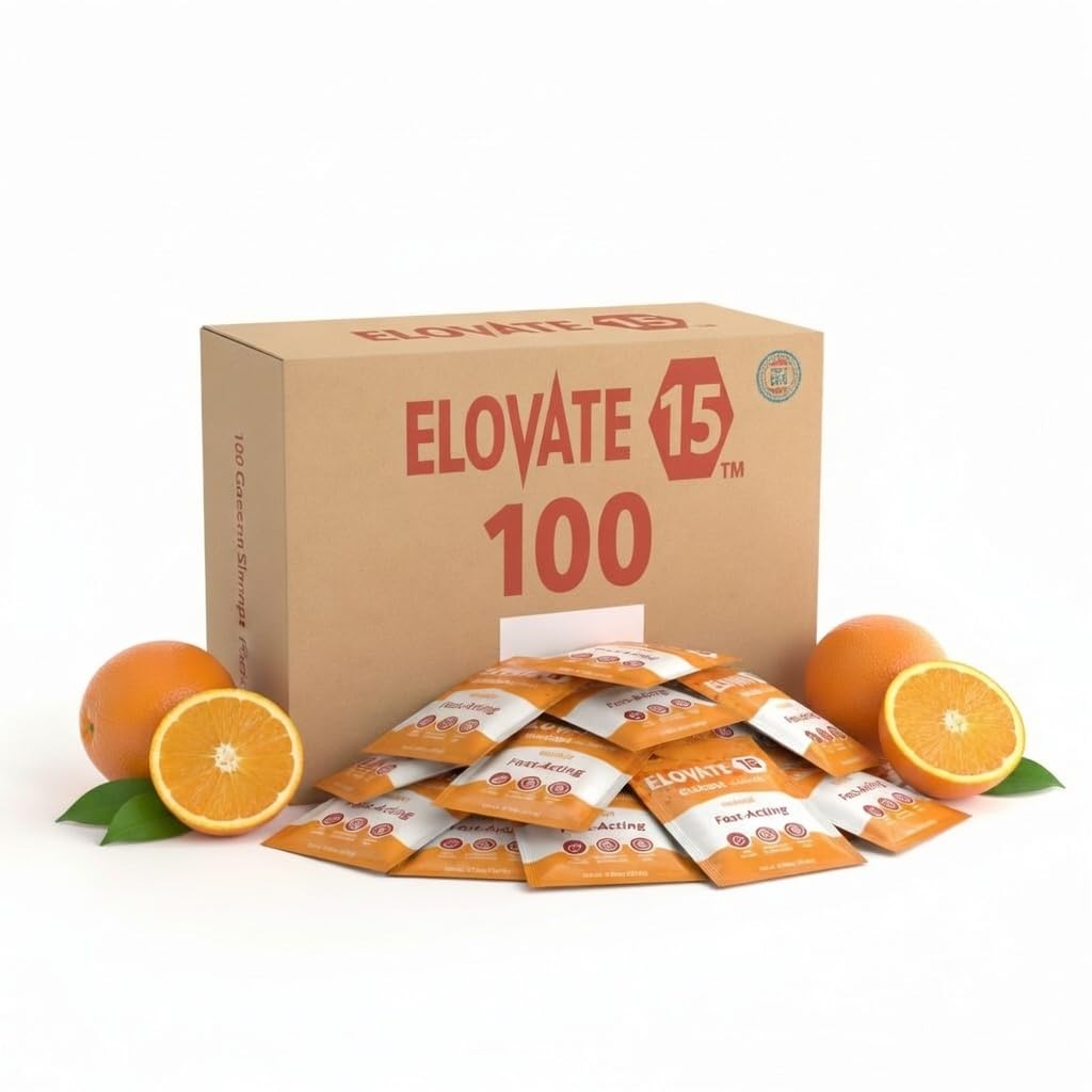 Elovate 15 Fast Acting Glucose Packets - Quick Dissolving, Gluten-Free 15g of Powder Packets Energy Dips - Oral Dextrose Powder for Kids & Adults, Hypoglycemia (12 x Watermelon)