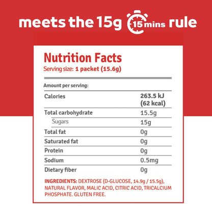Elovate 15 Fast Acting Glucose Packets - Quick Dissolving, Gluten-Free 15g of Powder Packets Energy Dips - Oral Dextrose Powder for Kids & Adults, Hypoglycemia (12 x Watermelon)