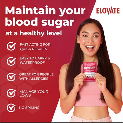 Elovate 15 Fast Acting Glucose Packets - Quick Dissolving, Gluten-Free 15g of Powder Packets Energy Dips - Oral Dextrose Powder for Kids & Adults, Hypoglycemia (12 x Watermelon)