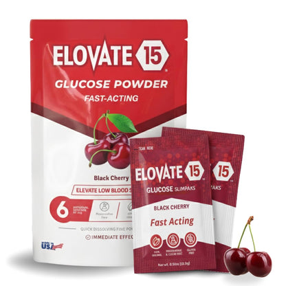 Elovate 15 Fast Acting Glucose Packets - Quick Dissolving, Gluten-Free 15g of Powder Packets Energy Dips - Oral Dextrose Powder for Kids & Adults, Hypoglycemia (12 x Watermelon)