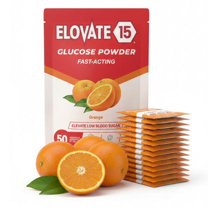 Elovate 15 Fast Acting Glucose Packets - Quick Dissolving, Gluten-Free 15g of Powder Packets Energy Dips - Oral Dextrose Powder for Kids & Adults, Hypoglycemia (12 x Watermelon)