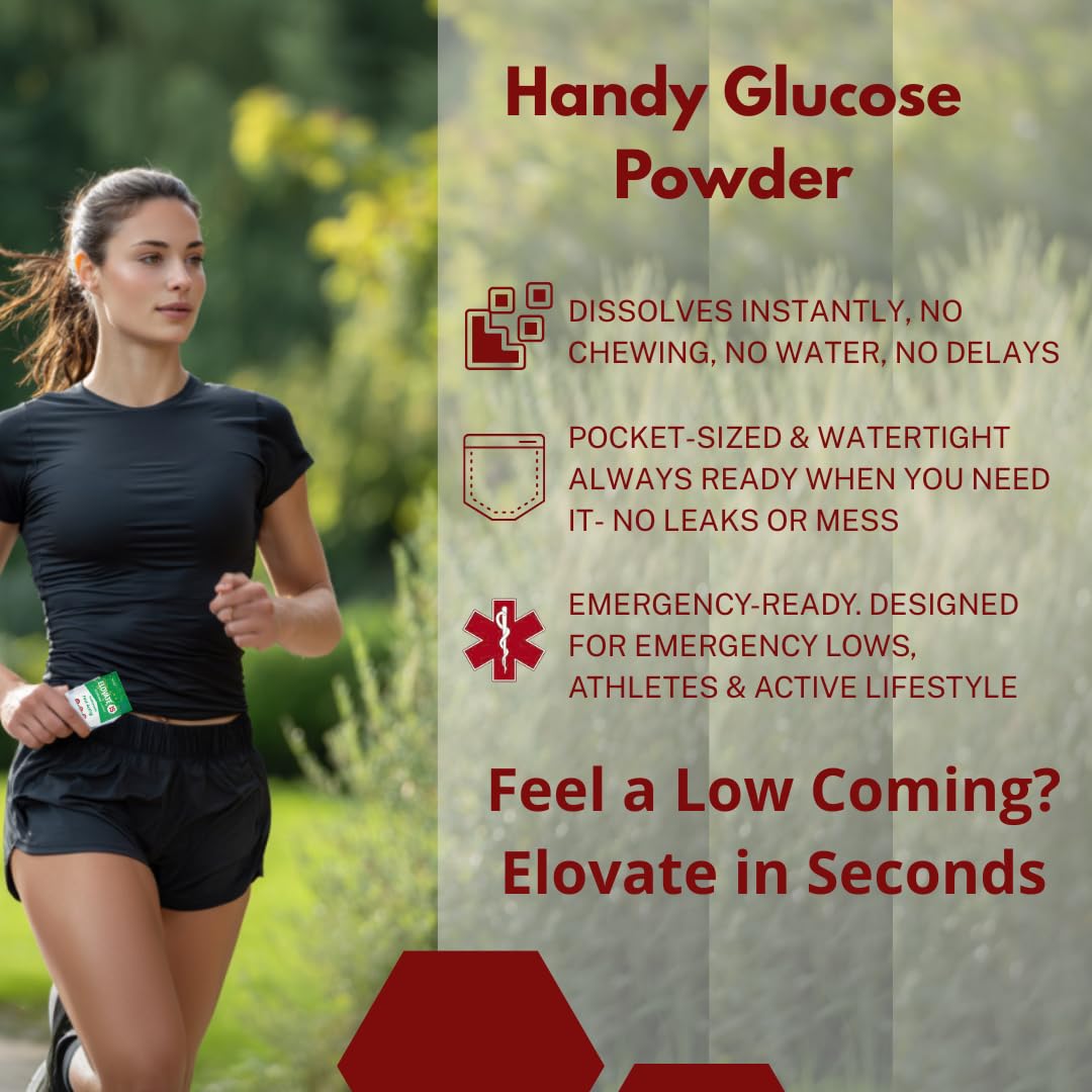 Elovate 15 Fast Acting Glucose Packets - Quick Dissolving, Gluten-Free 15g of Powder Packets Energy Dips - Oral Dextrose Powder for Kids & Adults, Hypoglycemia (12 x Watermelon)