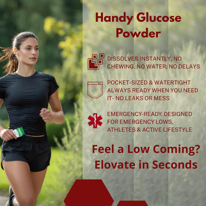 Elovate 15 Fast Acting Glucose Packets - Quick Dissolving, Gluten-Free 15g of Powder Packets Energy Dips - Oral Dextrose Powder for Kids & Adults, Hypoglycemia (12 x Watermelon)