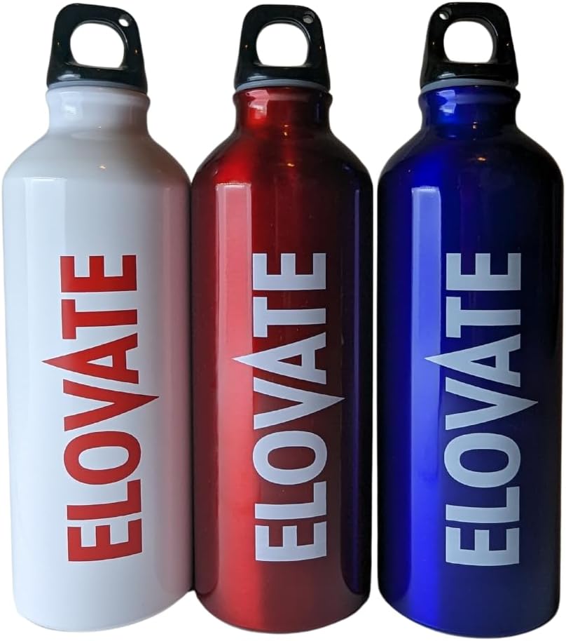 ELOVATE - 17 oz Aluminum Water Bottle - BPA Free Uninsulated Water Aluminum Bottle - Lightweight & Durable Aluminum Bottles for Sports, Hiking, Travel - Reusable Water Bottle for Hydration