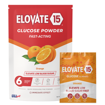 Elovate 15 Fast Acting Glucose Packets – Orange, Pack of 6