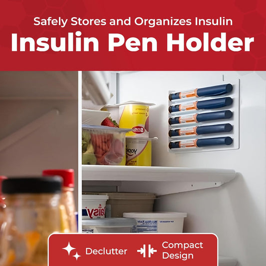 Elovate 15 Insulin Pen Holder for Fridge - Insulin Pen Refrigerator Storage Organizer - Easy to Install and Access - Compact Design Insulin Pen Accessories - Durable Insulin Storage (6.75" x 5.25")