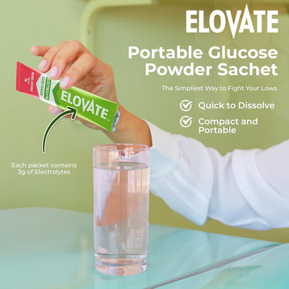 Elovate 15 Zero Sugar Electrolyte Drink Mix - Balanced Hydration Powder Packets 3g Per Stick, Rose Lychee Flavor (Pack of 25)