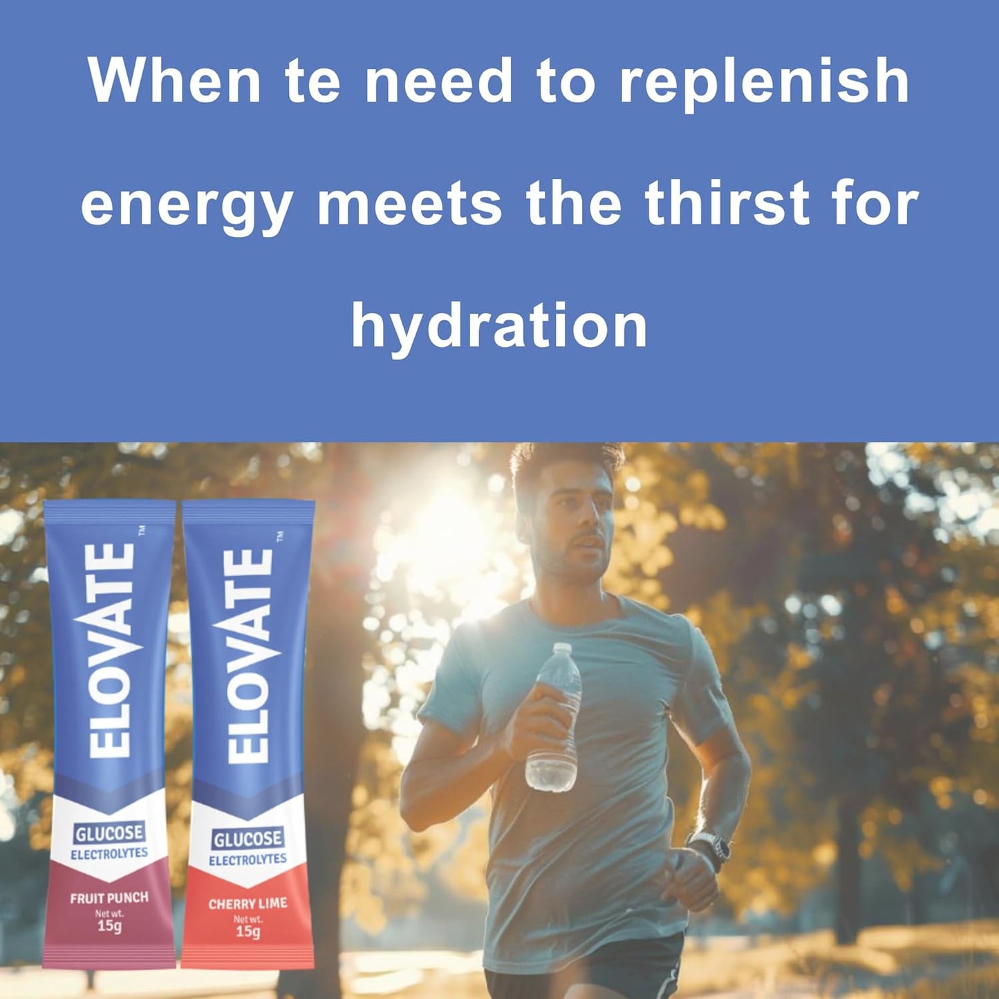 Elovate 15 - Electrolyte Drink Mix with 10g Glucose - Hydrating Electrolyte Powder Packets for Energy, Rapid Rehydration, Workout Recovery, Dehydration Relief, Fitness & Active Lifestyles - Premium Drink for Daily Hydration (Fruit Punch, Pack of 25)