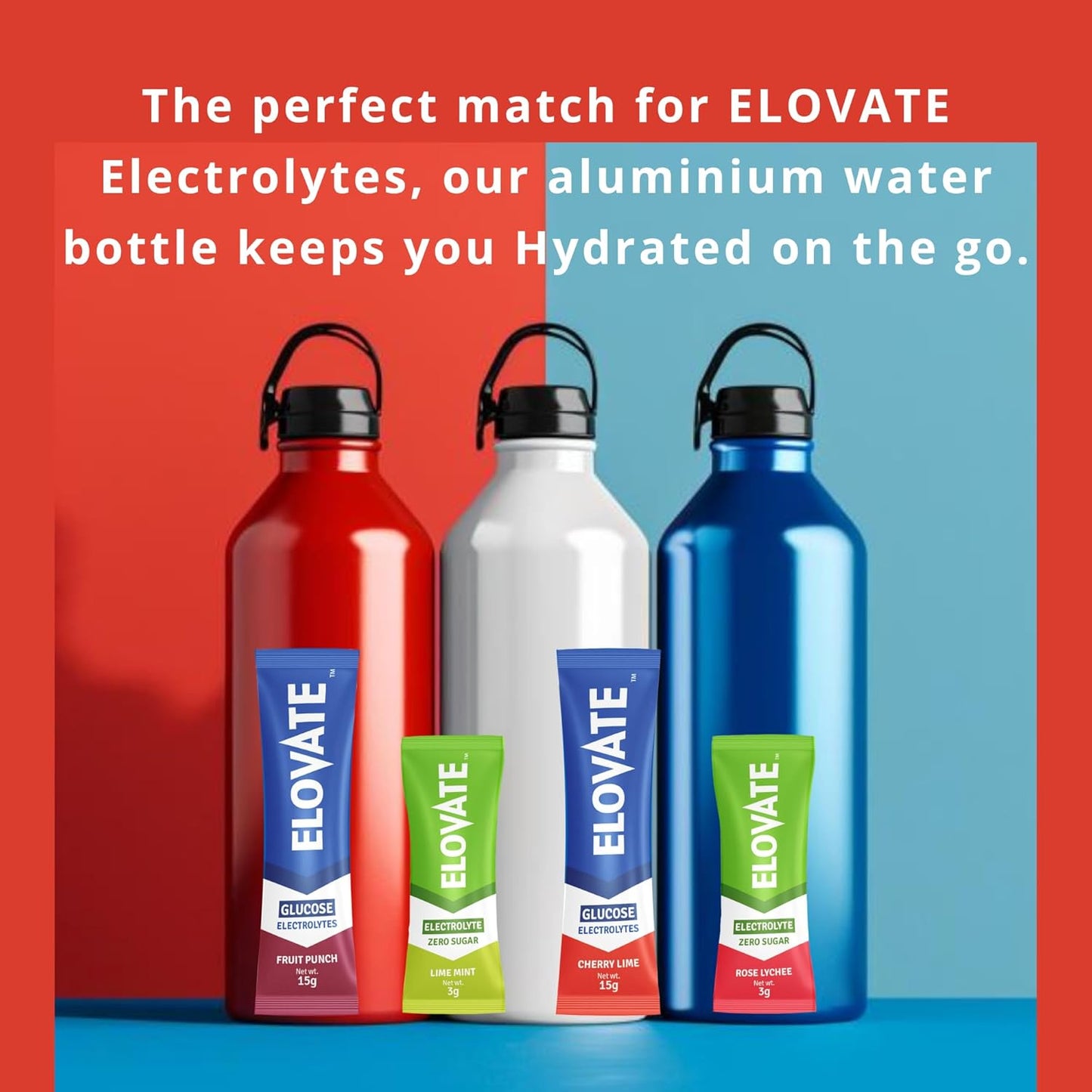 ELOVATE - 17 oz Aluminum Water Bottle - BPA Free Uninsulated Water Aluminum Bottle - Lightweight & Durable Aluminum Bottles for Sports, Hiking, Travel - Reusable Water Bottle for Hydration