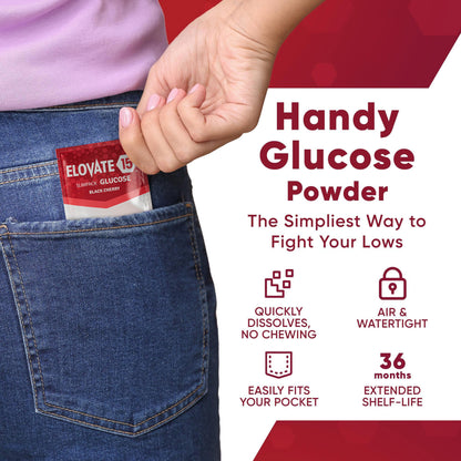 Elovate 15 Slimpaks Fast Acting Glucose Powder Packet for Quick Energy Boost, Portable and Convenient Alternative to Gels & Tablets, FSA/HSA Eligible Dextrose Powder Stick in Natural Orange Flavor, Case Pack (100 Count) for Low Blood Sugar Support