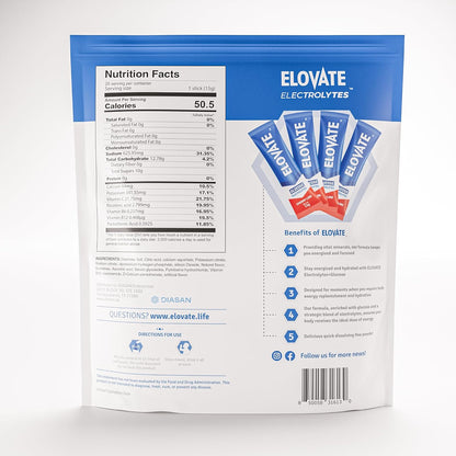Elovate 15 - Electrolyte Drink Mix with 10g Glucose - Hydrating Electrolyte Powder Packets for Energy, Rapid Rehydration, Workout Recovery, Dehydration Relief, Fitness & Active Lifestyles - Premium Drink for Daily Hydration (Lime Cherry, Pack of 25)