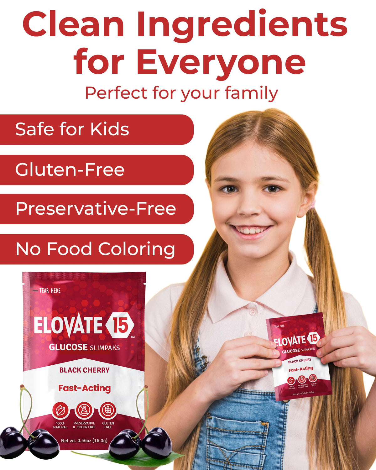 Elovate 15 Fast Acting Glucose Packets - Quick Dissolving, Gluten-Free 15g of Powder Packets Energy Dips - Oral Dextrose Powder for Kids & Adults, Hypoglycemia (12 x Watermelon)