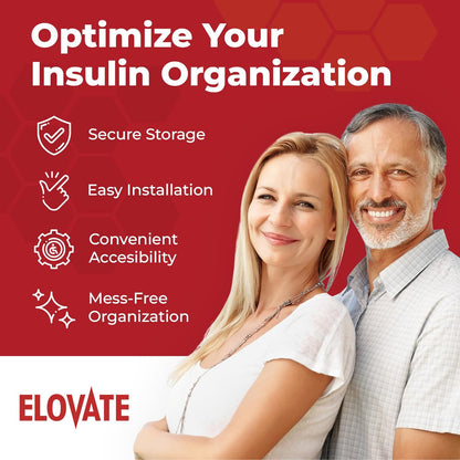 Elovate 15 Insulin Pen Holder for Fridge - Insulin Pen Refrigerator Storage Organizer (6.75" x 5.25")