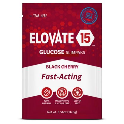 Elovate 15 Slimpaks Fast Acting Glucose Powder Packet Convenient Alternative to Gels & Tablets FSA/HSA Eligible Dextrose Powder Stick