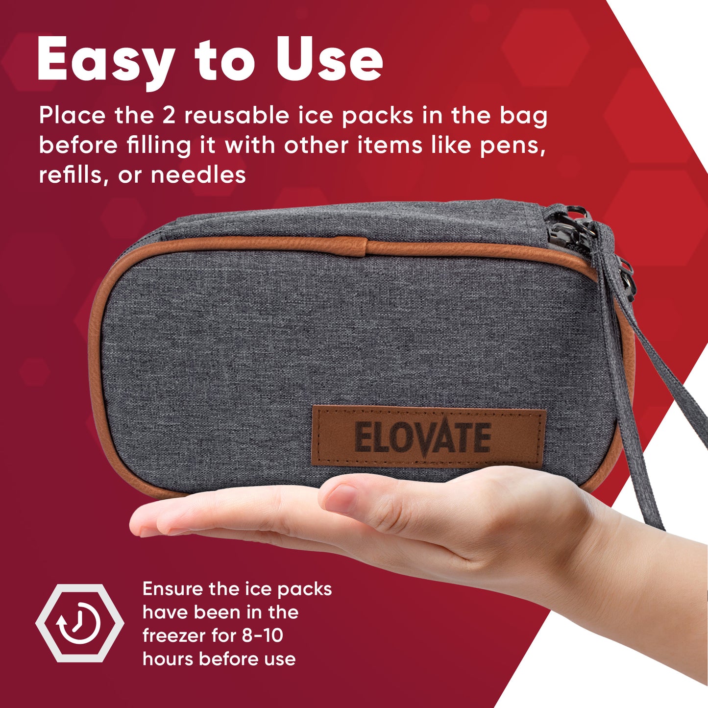 Elovate 15 - Insulin Cooler Travel Case - Medical Travel Cooler for Medication, Care Organizers & Travel Kits, Travel Medication Cooler, Cooler Medicine Travel - Perfect for Travel and Daily Use