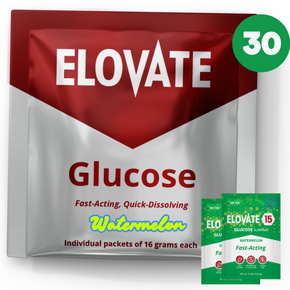 Elovate 15 Slimpaks Fast Acting Glucose Powder Packet Convenient Alternative to Gels & Tablets FSA/HSA Eligible Dextrose Powder Stick