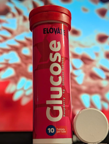 ELOVATE Glucose Tablets – 4g per Tablet, Peach & Raspberry – Gluten Free, Fat Free, 8 Tubes (80 Count)