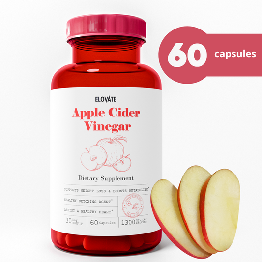 Elovate 15 Apple Cider Vinegar Capsules – 1300mg for Daily Wellness – Natural & Herbal Support – Easy-to-Swallow, 60 Capsules (30-Day Supply)