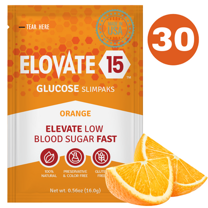 Elovate 15 Slimpaks Fast Acting Glucose Powder Packet Convenient Alternative to Gels & Tablets FSA/HSA Eligible Dextrose Powder Stick