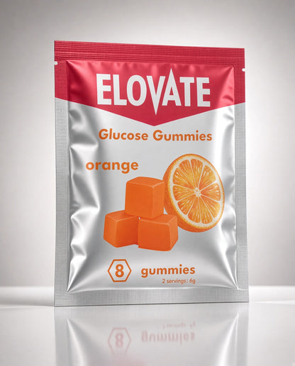 ELOVATE Fast-Acting Glucose Gummies, Raspberry & Orange, 10 Sachets, 80 Count