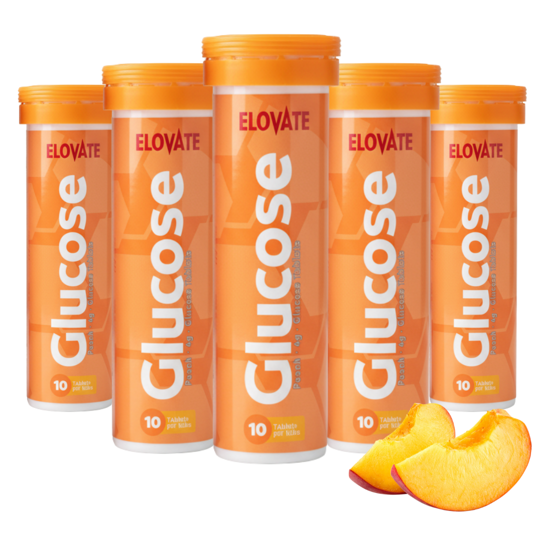 ELOVATE Fast-Acting Glucose Tablets, Raspberry Flavor – 4g Glucose Each, Gluten-Free, Fat-Free – 8 Tubes (80 Count) – Quick Energy Supplement